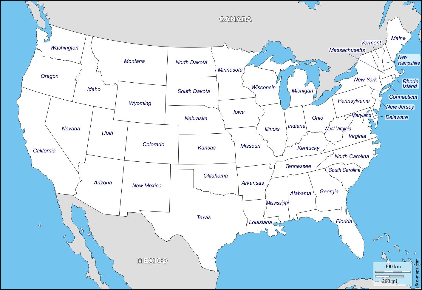 Karta över Staterna I Usa | Karta 2020