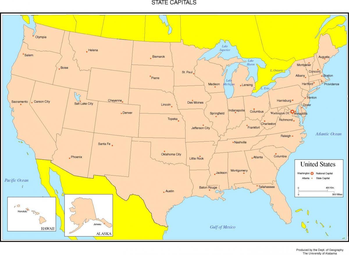 USA 50 Stater karta - USA karta 50 Stater (Nordamerika och nord - och